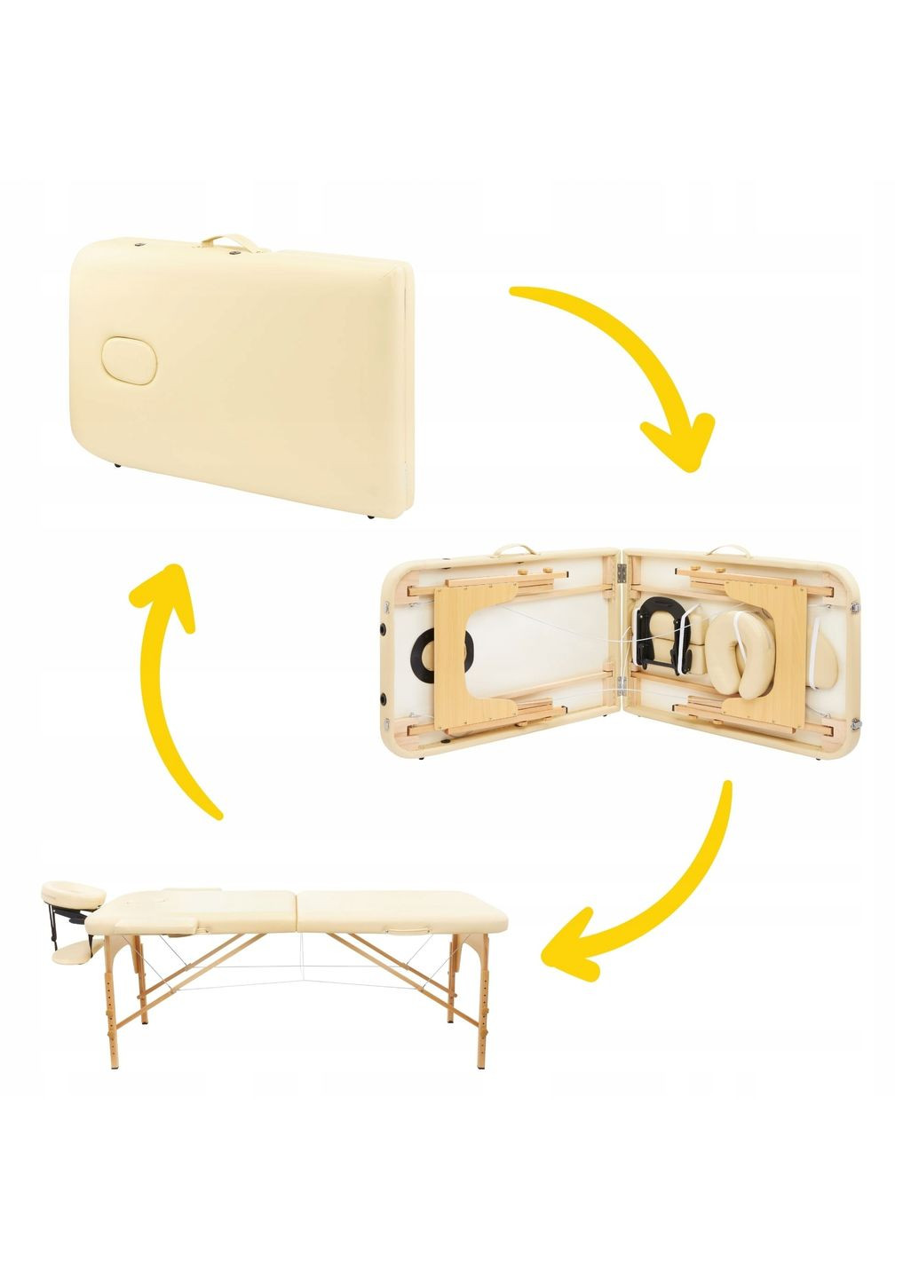 Масажний стіл складний Massage Table Wood W70 Beige (P-5907739318343) 4FIZJO (301733343)