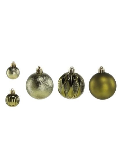 Ялинкова іграшка (5900779877726_2) Chomik пластикові кульки компл. 44 шт, 3/6см, зелені (367830307)