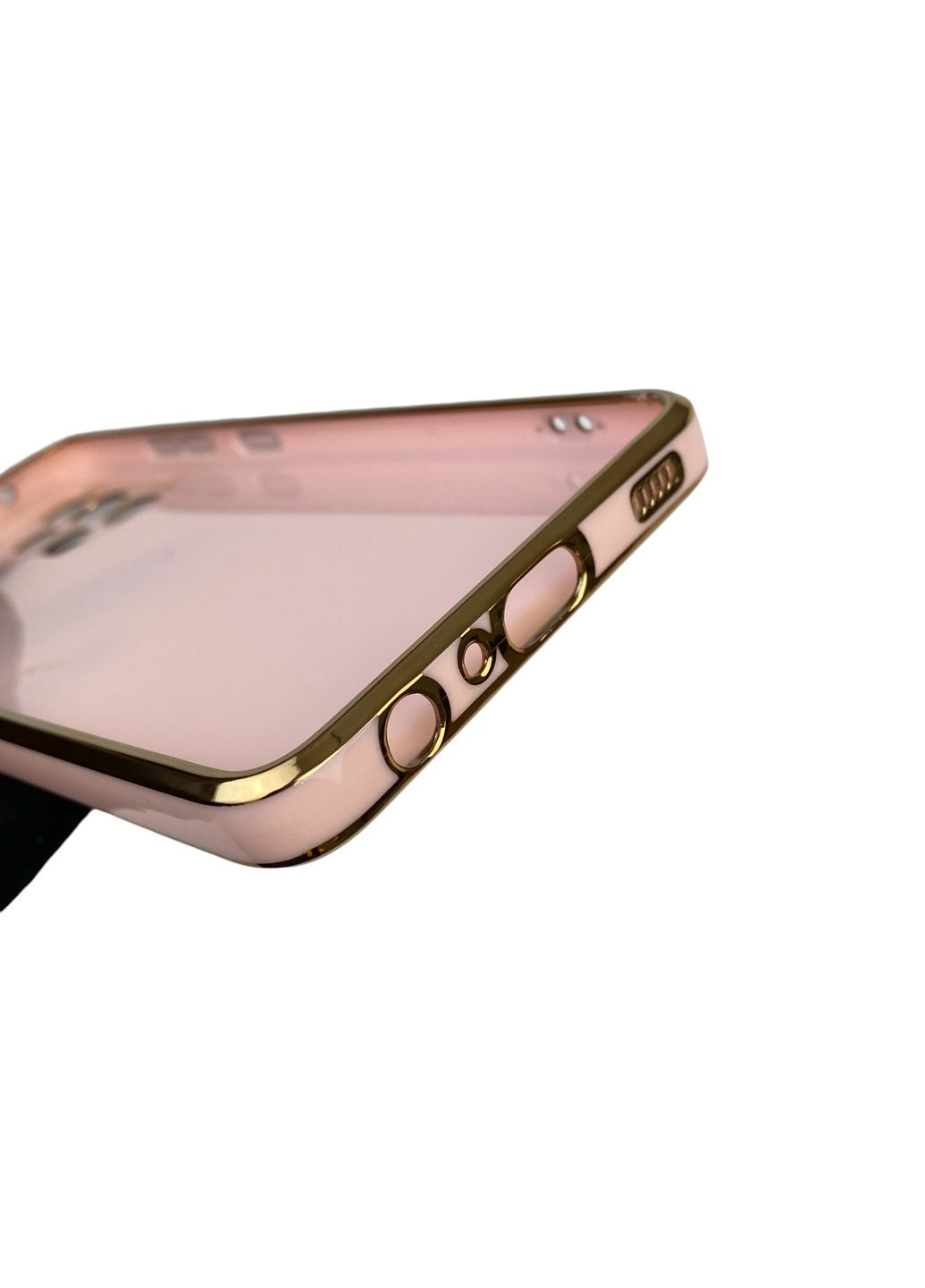 Чехол для Galaxy A52 4G SM-A525 с кольцом-подставкой с золотой окантовкой на самсунг а52 пудровый gs1 Samsung (366231959)