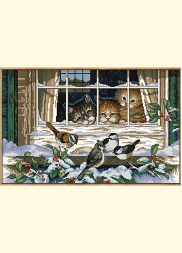 Набір для вишивання за нанесеною на канву схемою "Landscape out of the window". AIDA 14CT printed 54*37 см Joy Sunday (313613425)