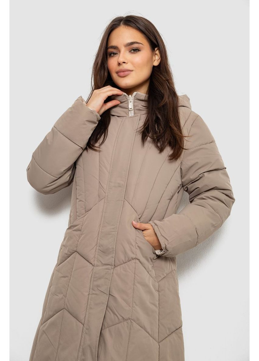 Темно-бежева демісезонна куртка жіноча двостороння зимова Sport Line