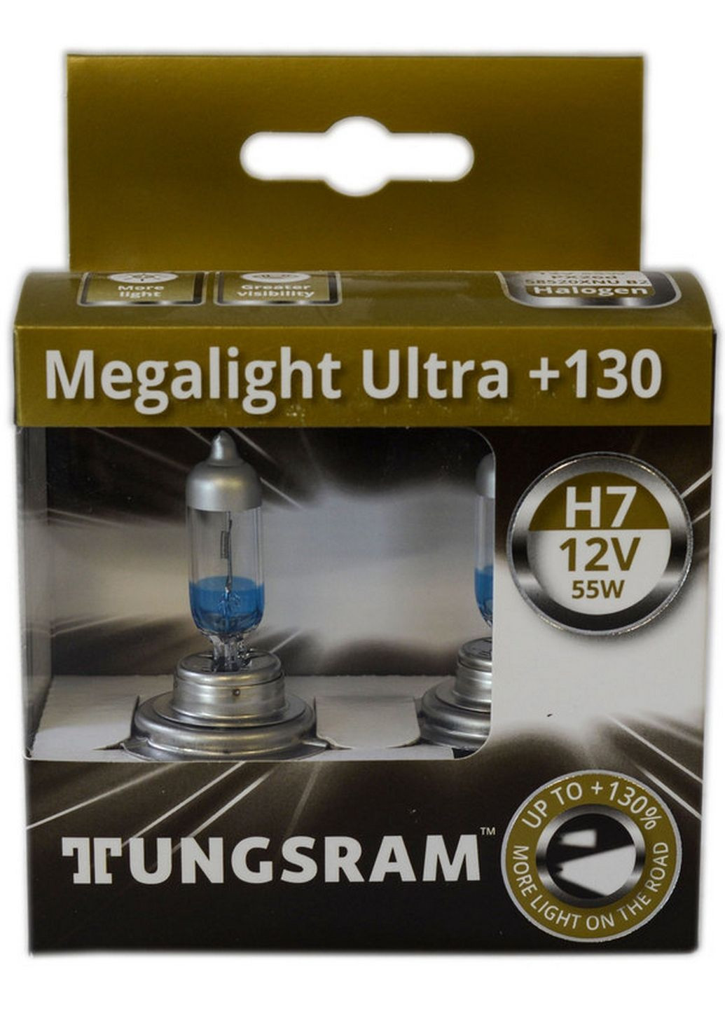 Галогенная лампа h7 12v 55w px26d +130% megalight ultra, No Brand (282594152)