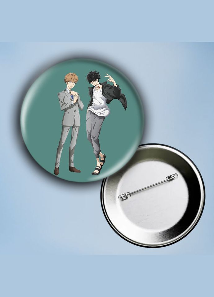 Значок на булавці Аніме Рон Камонохаші. Божевільний детектив #3 металевий 56 мм No Brand (304502975)