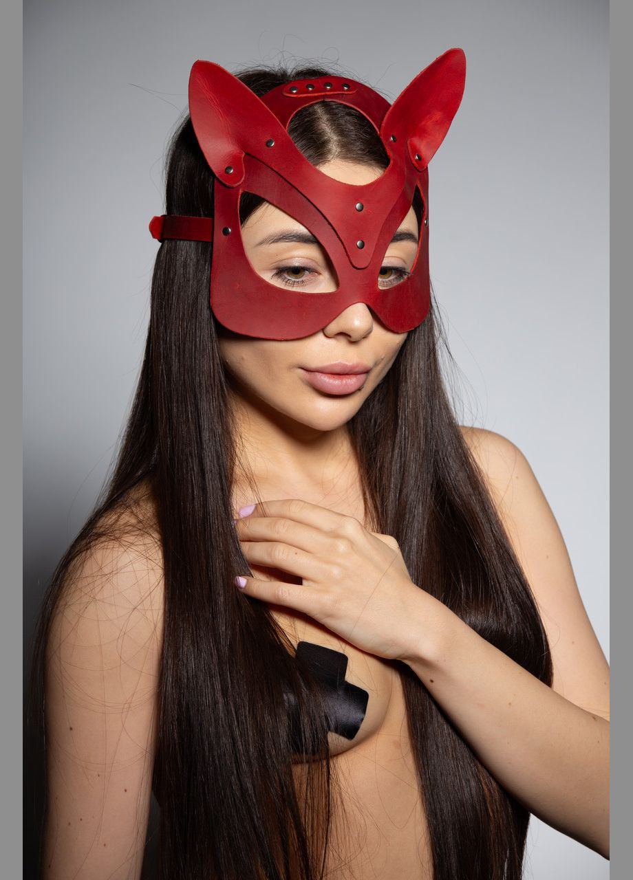 Маска шкіряна Play Cat червона MS-1 Edena (307925947)