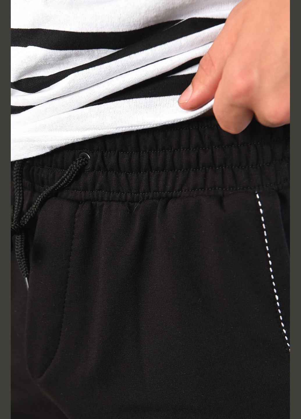 Черный демисезонный костюм мужской черного цвета с шортами Let's Shop