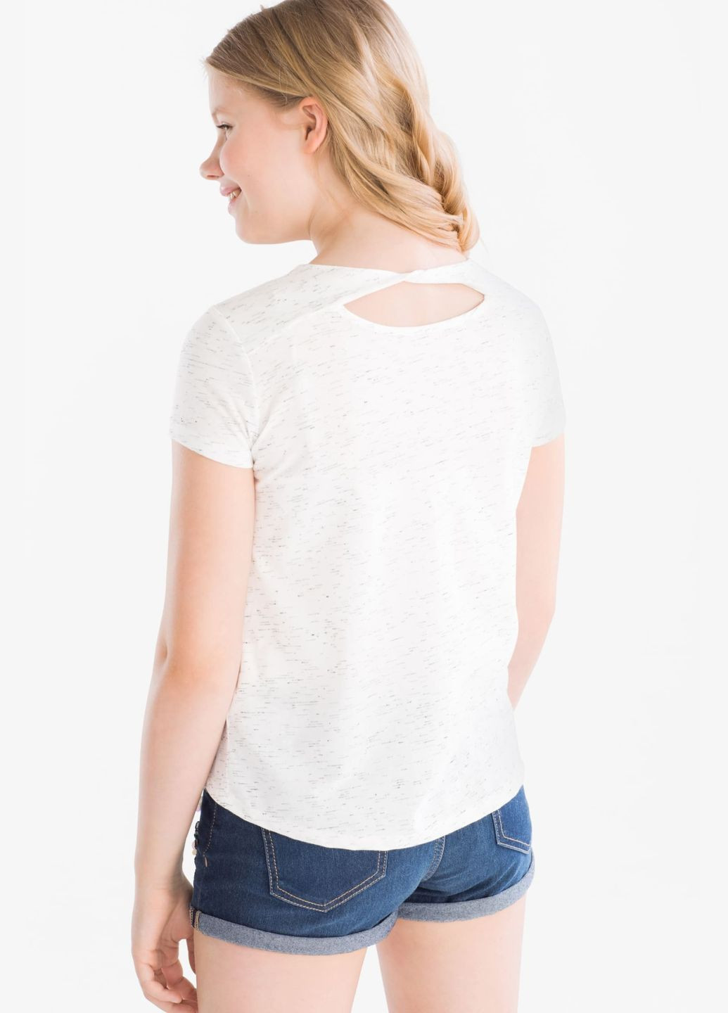 Белая летняя футболка на девочку с бабочками 158-164 размер 2015458 C&A