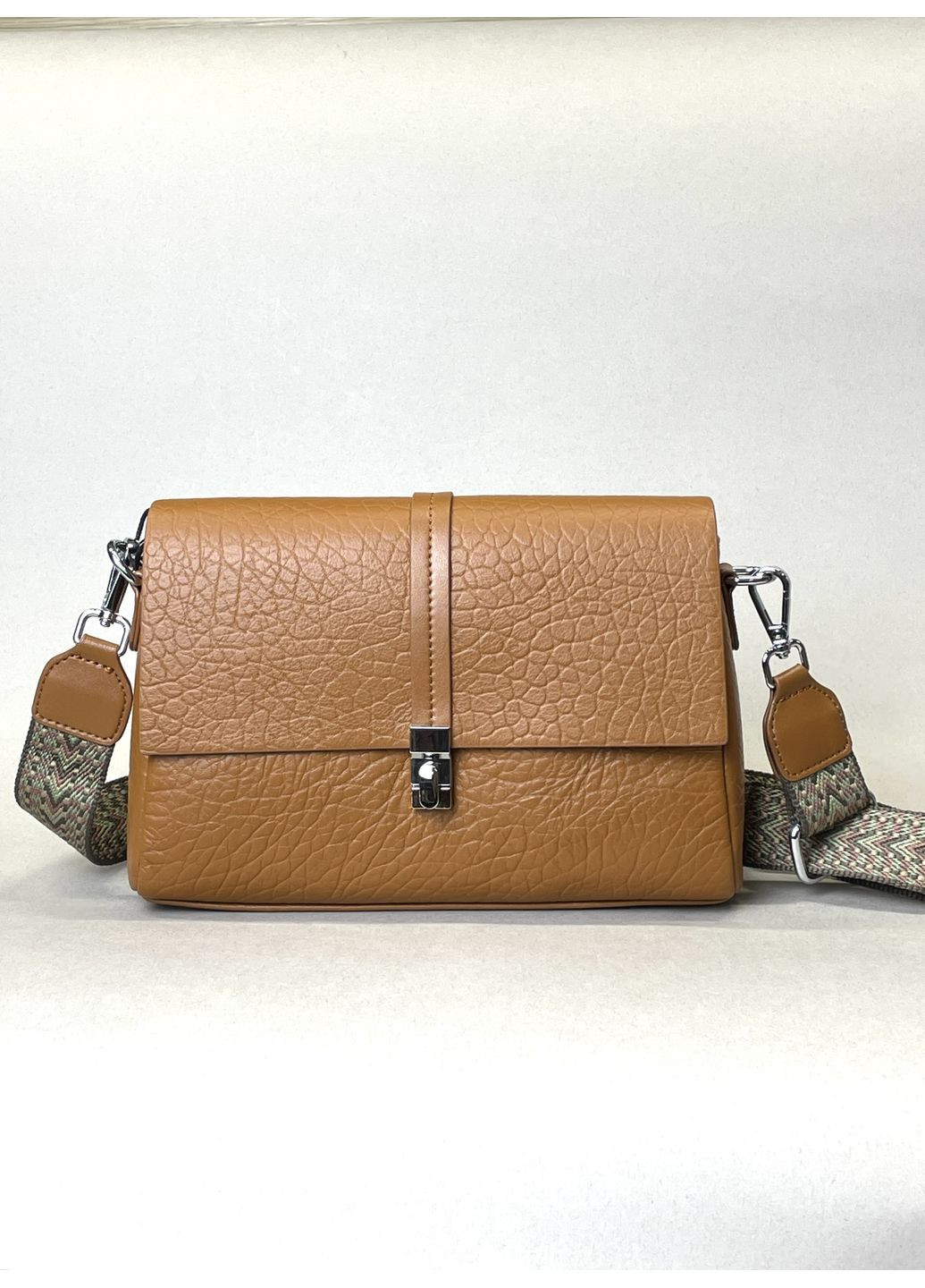 Сумка жіноча натуральна шкіра тиснення два ремінця кросбоді Genuine Leather Кросбоді (361292177)