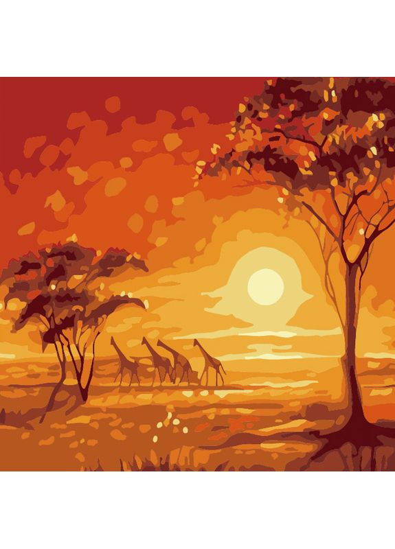 Картина по номерам Жирафы размером 20х20 см (HH5576) Strateg (362500526)