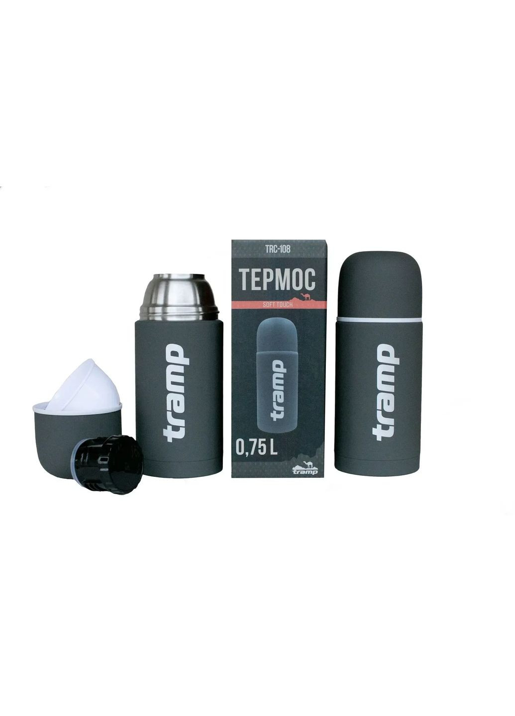 Термос Soft Touch 0.75 л,, для чаю та кави (TRC-108-grey) Tramp (363132401)