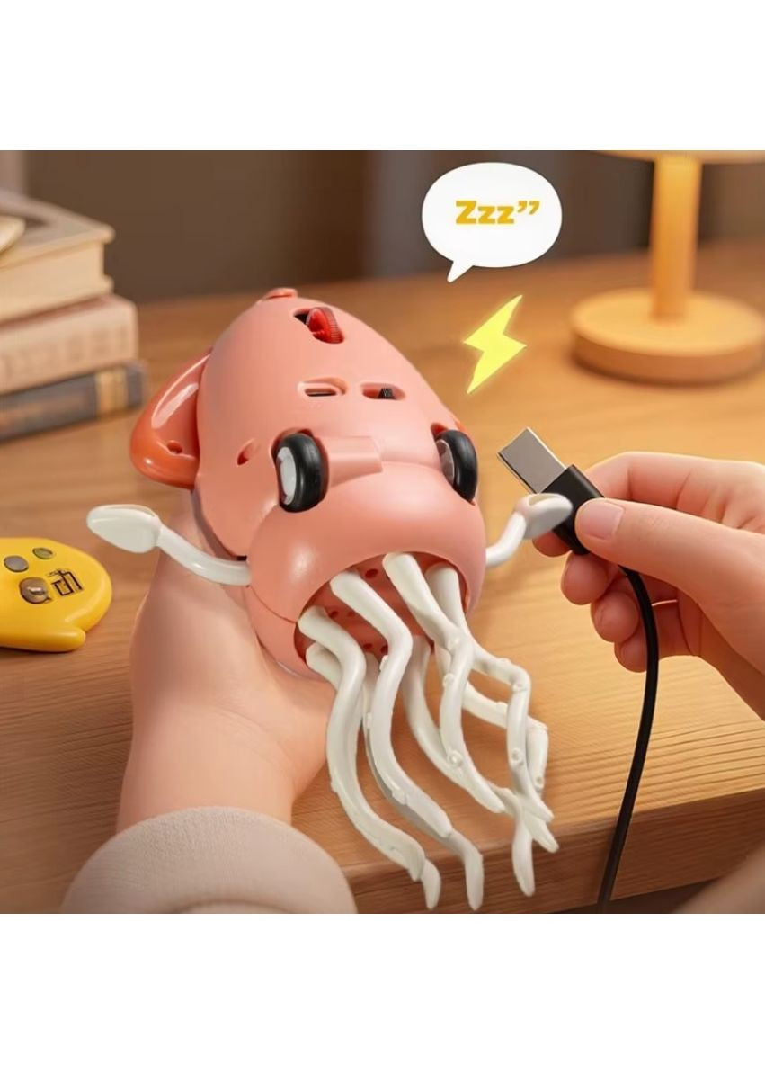Танцующий осьминог Tummy Time интерактивная игрушка кальмар для детей розовый (2104618658) No Brand (355873060)