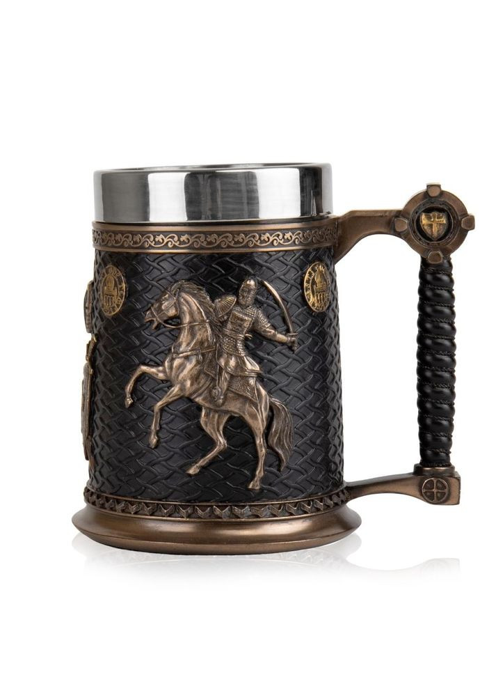 Пивная кружка Бой Крестоносца 15х10х10 см 600 мл бокал покрытый бронзовым напылением 177659 Veronese (302238923)
