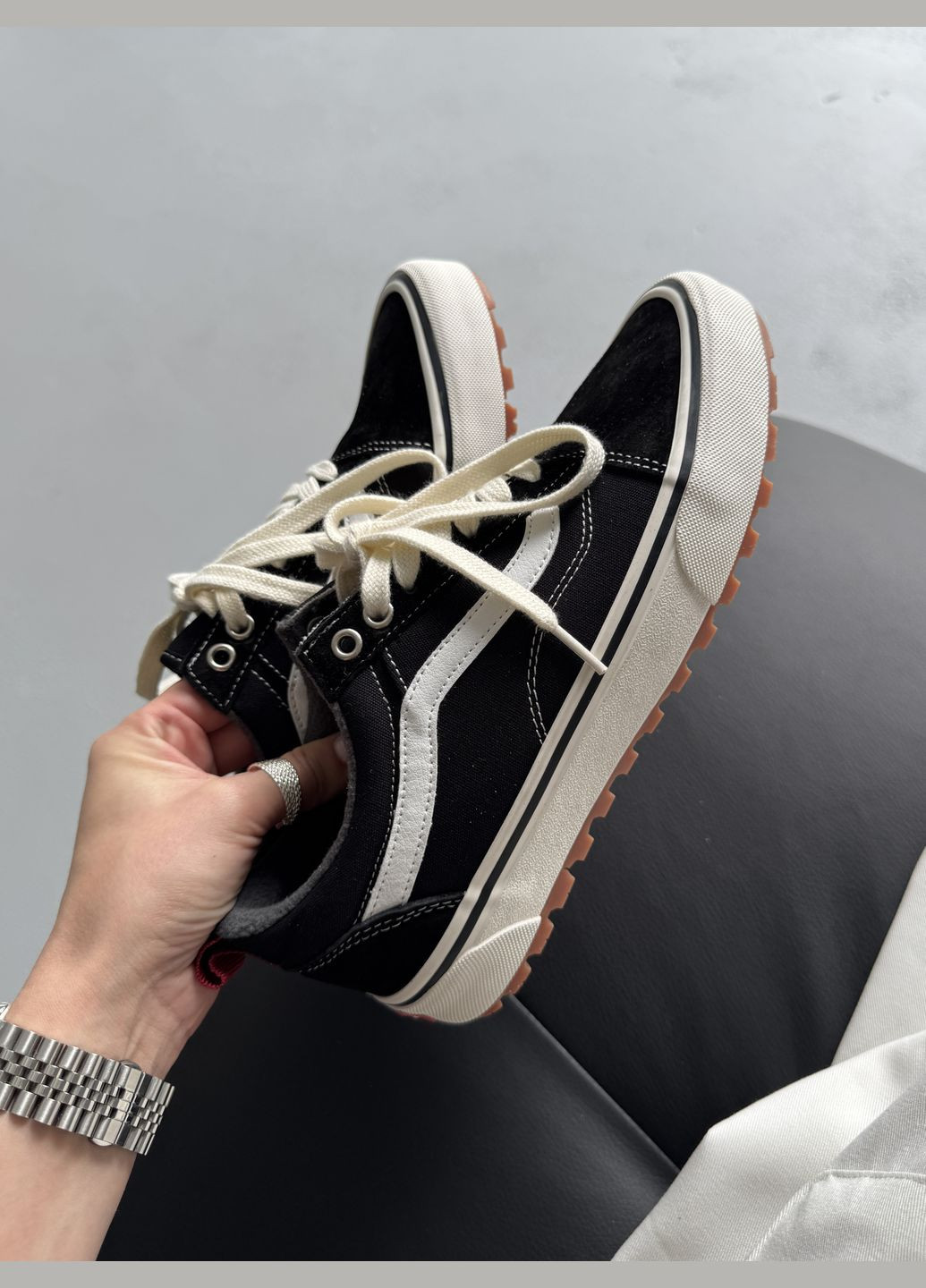 Кроссовки женские и мужские Vans Old Skool MTE-1 Black White | Ванс Олд Скул черные No Brand чёрные демисезоны (342717933)