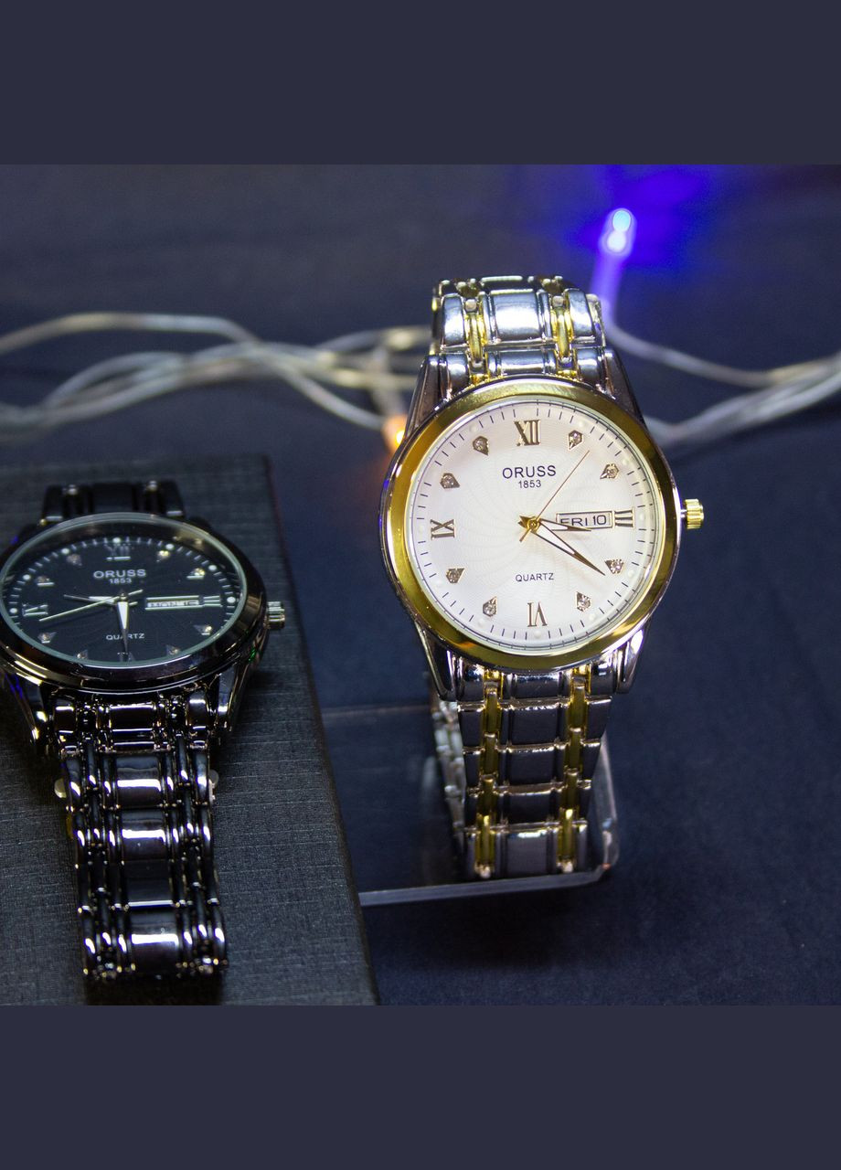 Наручные часы Oruss серебряно-золотой цвет ремешка и белый циферблат (100127) No Brand (339625172)