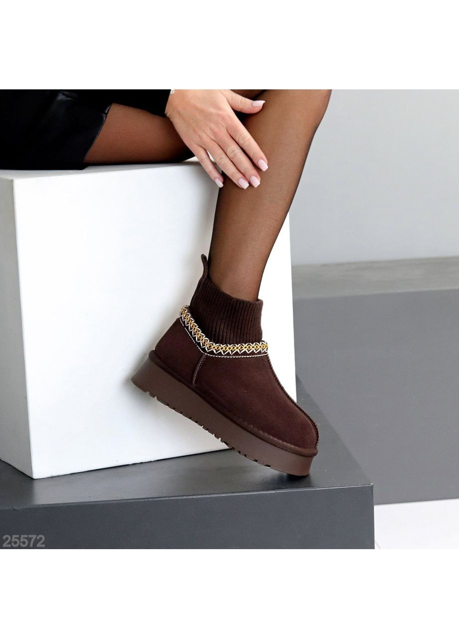 Замшевые Угги с имитацией носков Helen (363234890)