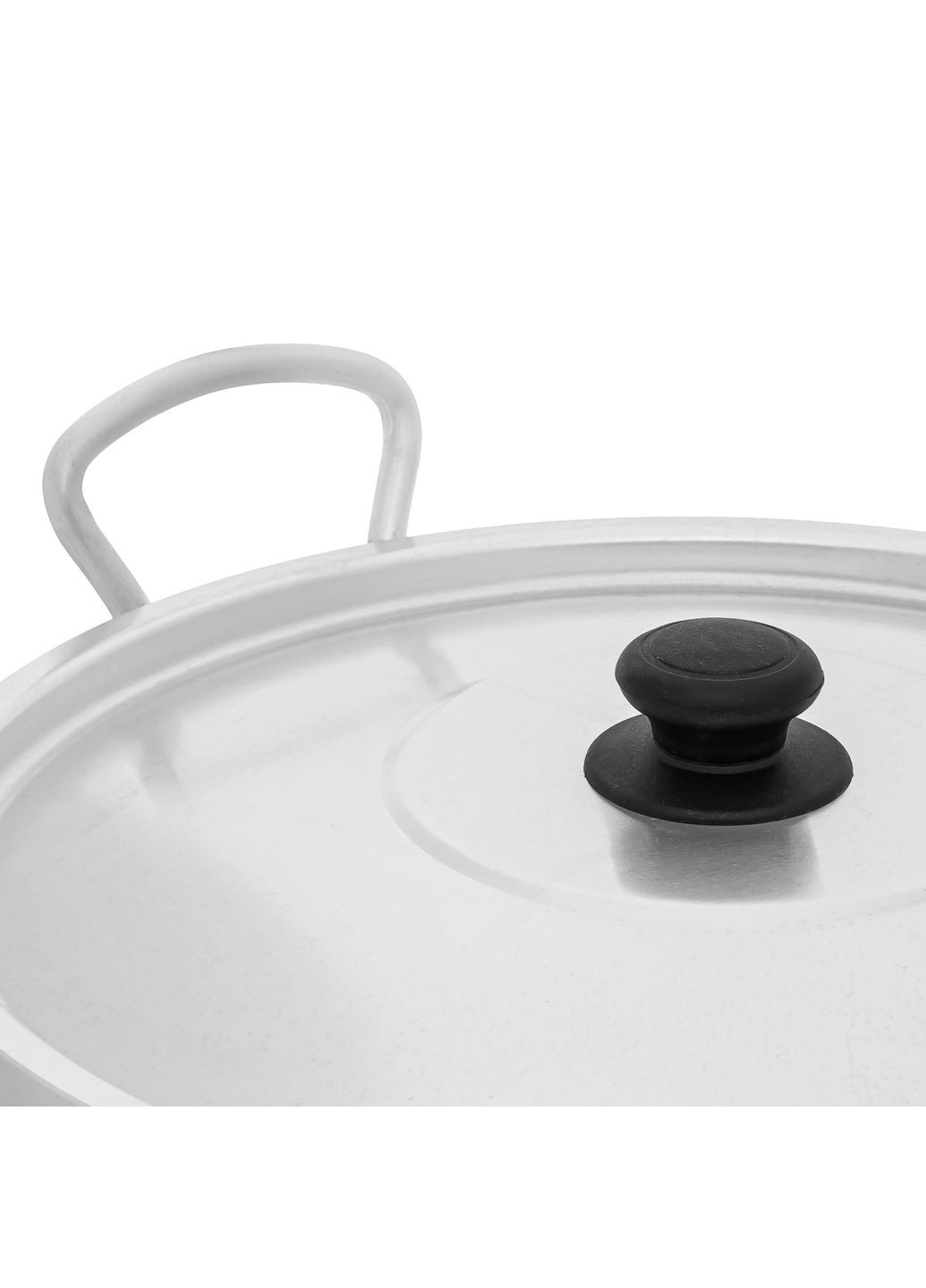 Кастрюля сферическая матовая алюминиевая с крышкой и двумя металлическими ручками 3.4 л Interos (296467998)