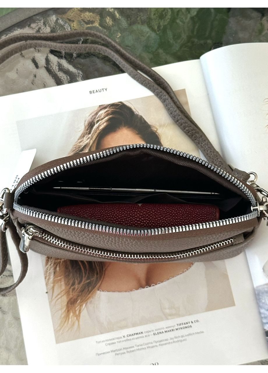 Женская сумка через плечо маленькая из экокожи для телефона черная/ сумочка женская ля телефона No Brand (350613433)