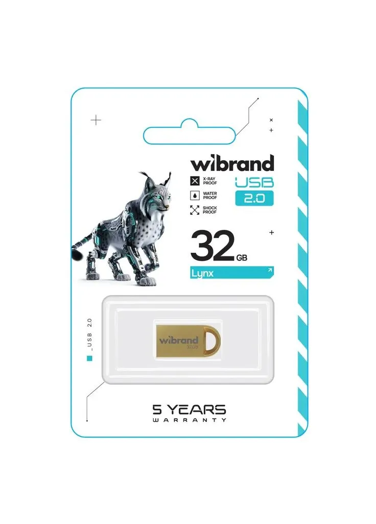 USB флеш накопитель 32GB lynx Gold USB 2.0 (WI2.0/LY32M2G) Wibrand (386496613)