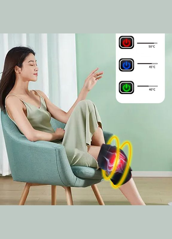 Бандаж на коленный сустав с подогревом YX210 водостойкий электрический с кнопкой Lesko (342118458)