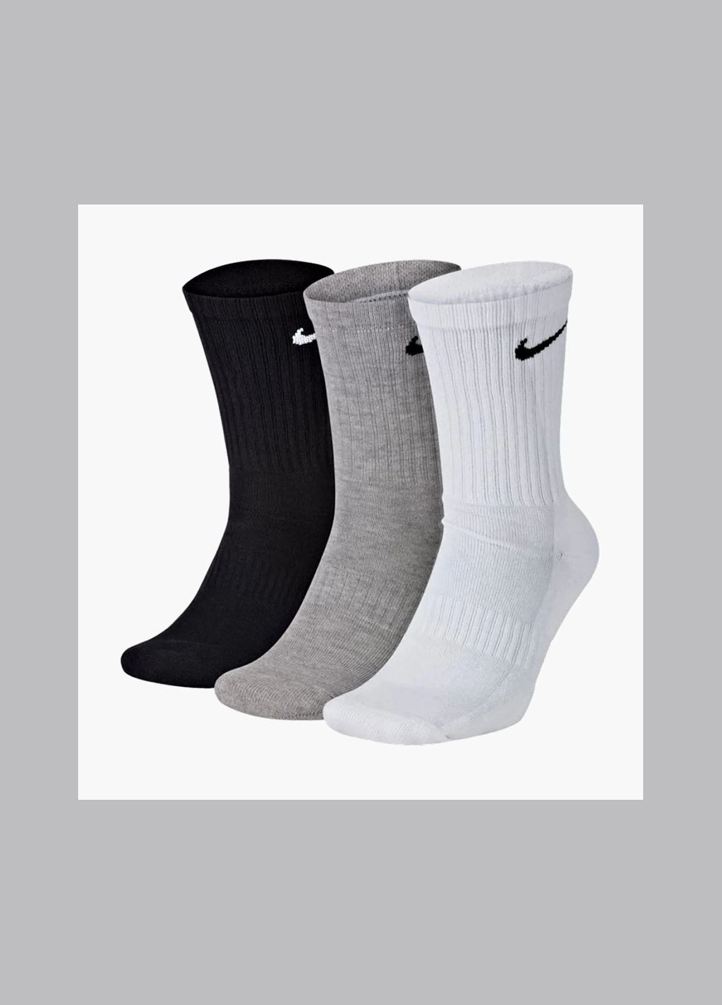 Комбинированные носки унисекс u everyday ltwt crew (3 пары, неутепленные) multi sx7676-964 34-38 Nike (325878966)