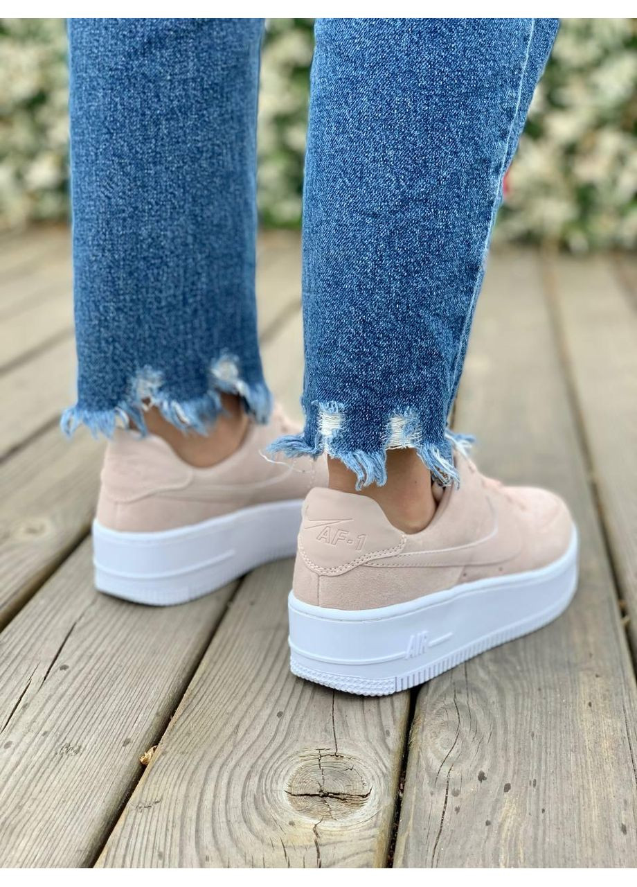 КРОСІВКИ ЖІНОЧІ NIKE AIR FORCE 1 SAGE PINK WHITE 2 НАЙК АІР ФОРС 1 ПРЕМІУМ No Brand рожеві демісезони (367172496)