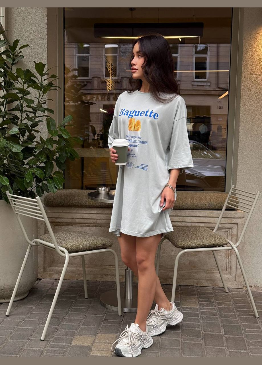 Сіра повсякденний сукня No Brand з малюнком