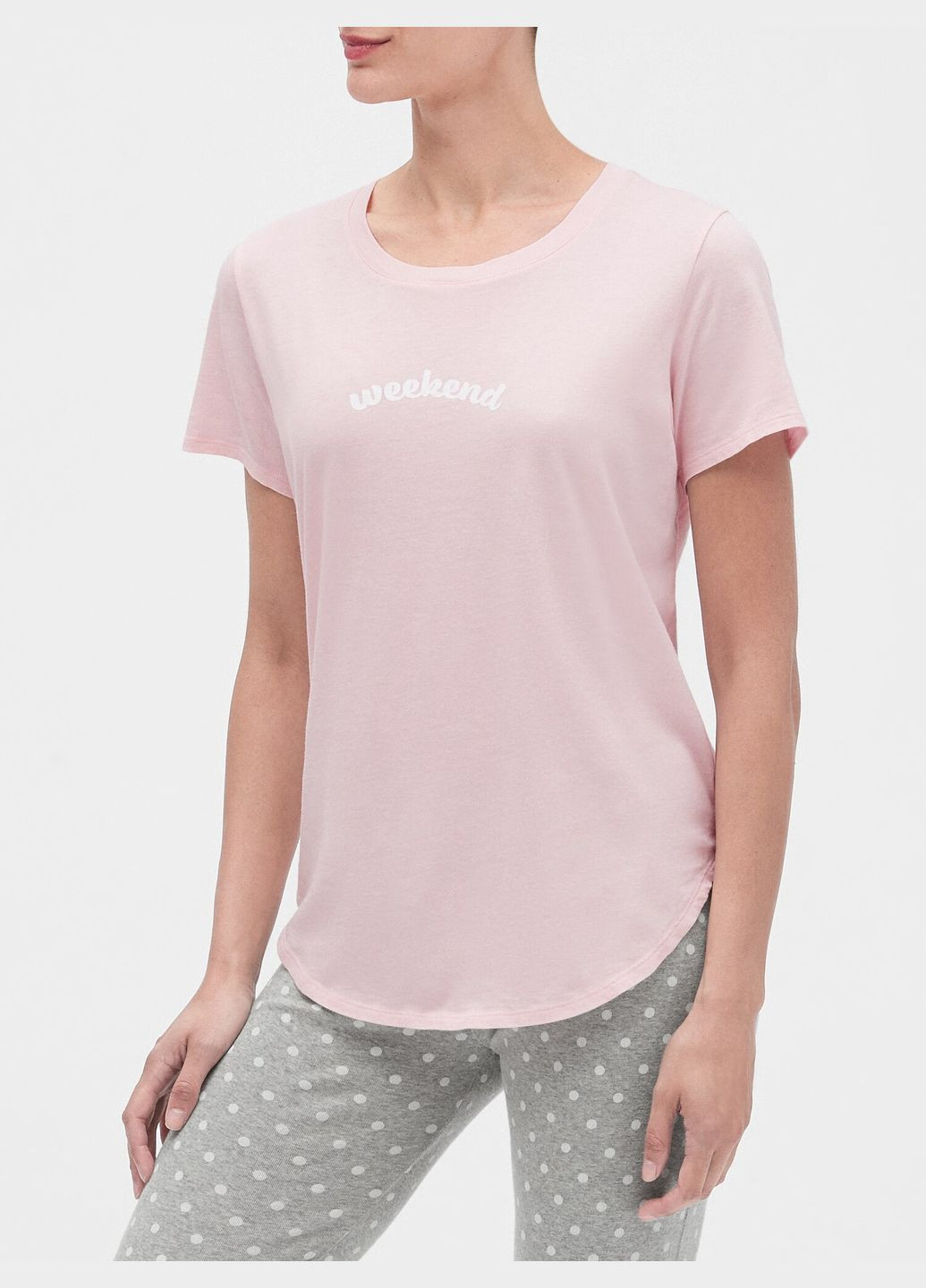 Светло-розовая летняя футболка ga0613w Gap