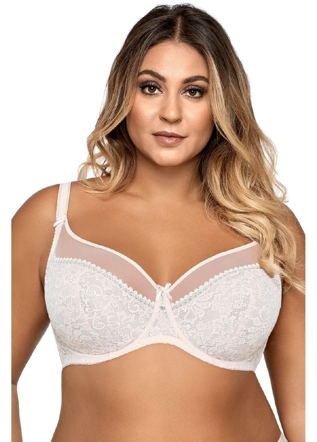 Белый брасьер мягкий кружевной бюстгальтер Ava с косточками