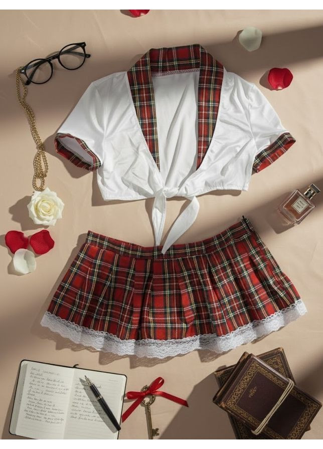 Червоний демісезонний костюм школярка комплект для рольових ігор білизна (арт.3067) No Brand Костюми для рольових ігор