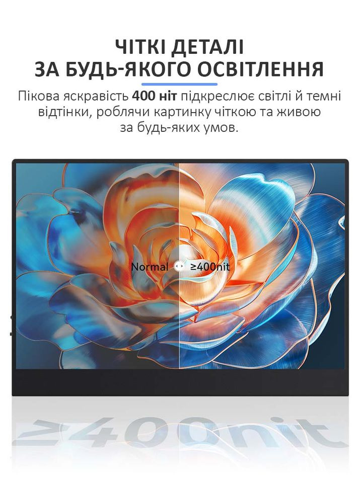 Монитор портативный 134UC / 13.4'' / IPS / 3840x2160 4K / Type-C / HDMI / jack 3.5 мм / второй экран No Brand (346493971)