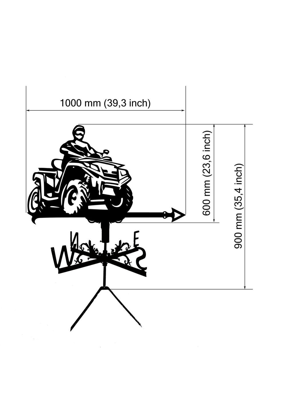Флюгер на будинок Квадроцикл, флюгер на дах з металу 3 мм. No Brand (368896722)