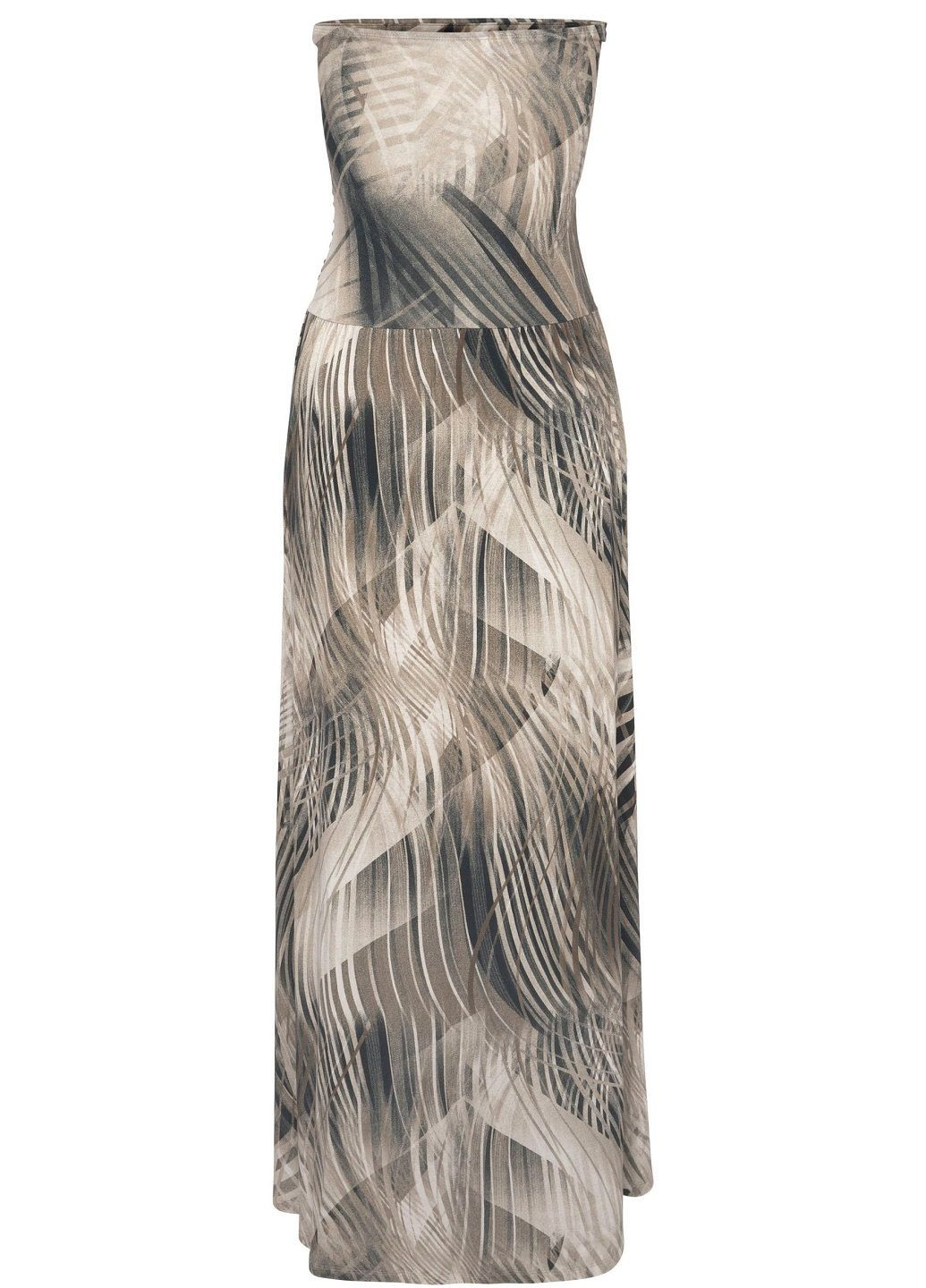 Бежевое повседневный платье Lascana с абстрактным узором