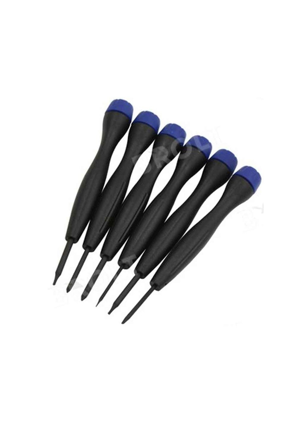 Отвертка прицезионная SL1.6, SL2.0мм 6шт PH00, PH0, T5, T6 CrV6150, HRC 51-54 Kubis (357224702)