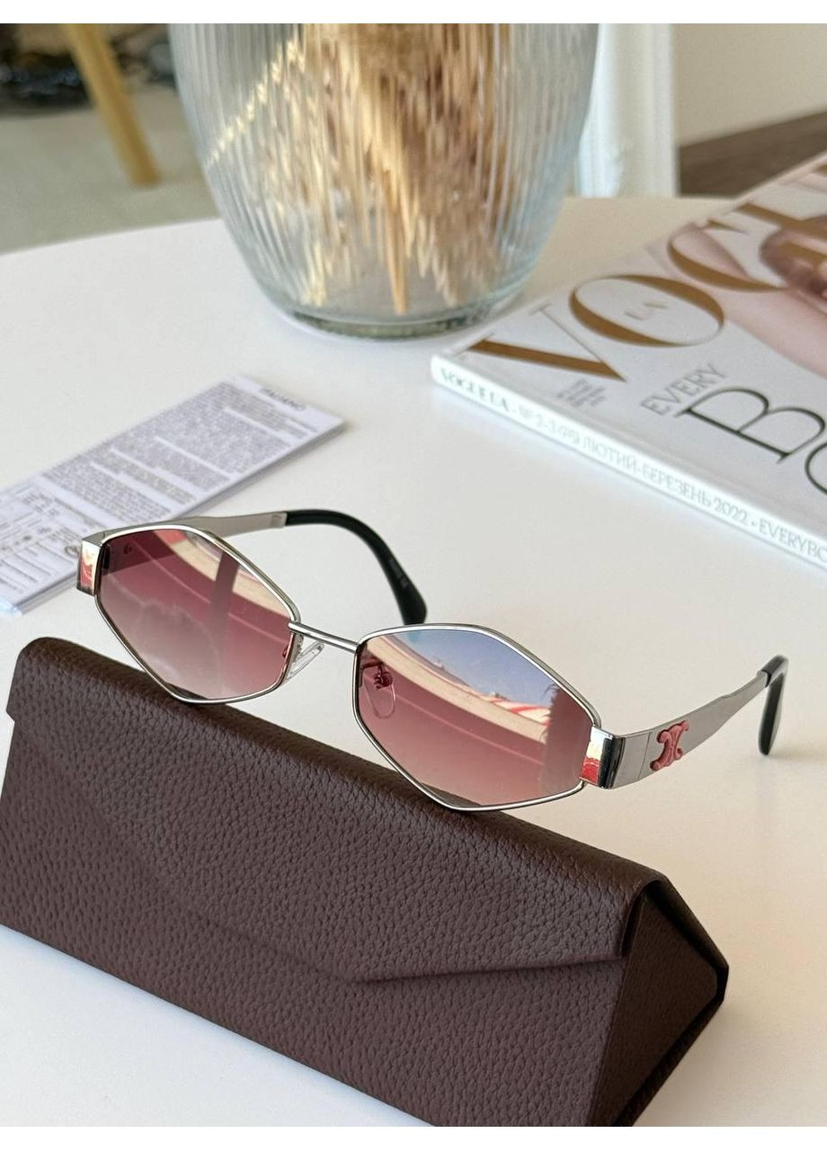 Очки-ромбы брендовые с защитой UV400. Солнцезащитные очки с металлической оправой и поликарбонатными линзами. No Brand (370976098)