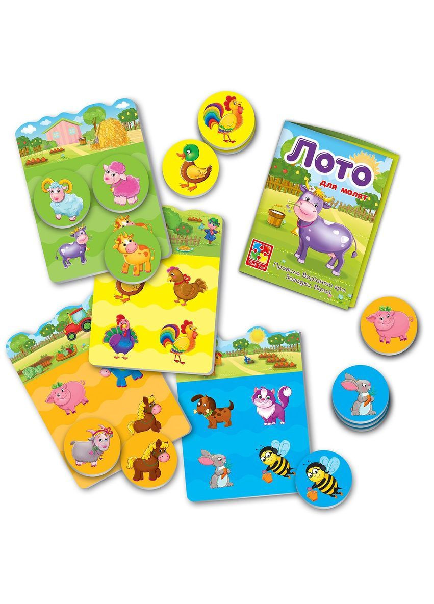 Развивающая игра Лото «Ферма» для детей VT2100-08 Vladi toys (365771998)