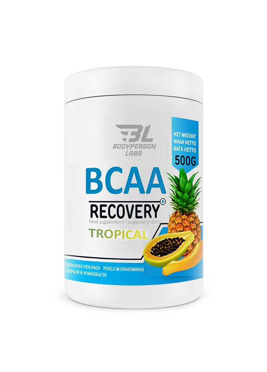 Аминокислота BCAA Recovery, 500 грамм Тропический Bodyperson Labs (294926311)