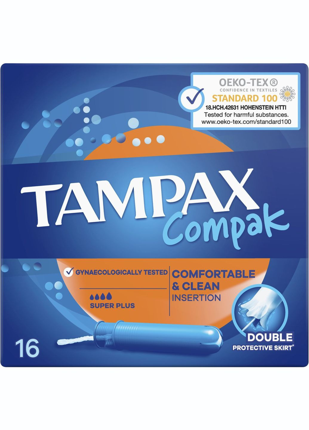 Тампоны Compak Super Plus, с аппликатором, 16 шт. Tampax 8001841300399 (331790241)