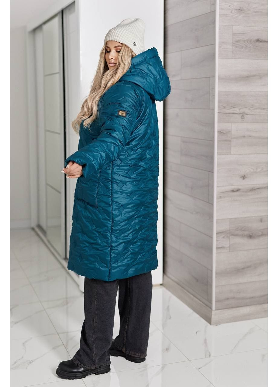 Зелене демісезонне Зимове стьобане пальто -20° із плащівки лаке • ультратепле та стильне • ЗАМІРИ В ОПИСІ GD/GL Модний простір