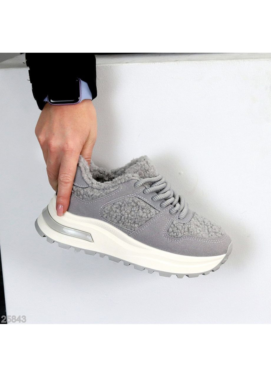 Утеплені кросівки No Brand сірі зими (367617932)