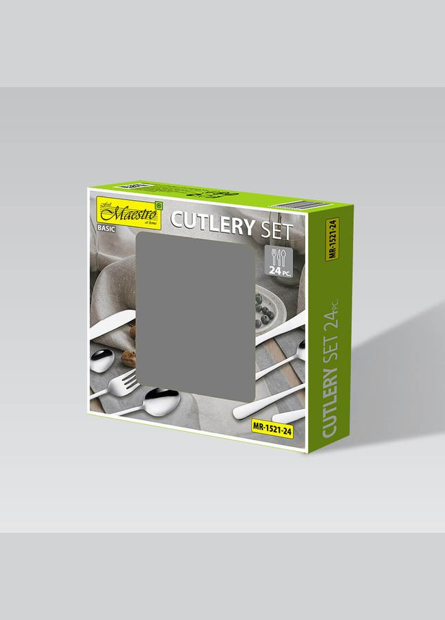 Набор столовых приборов MR-1521-24 24 предмета серебристый Maestro (364498585)