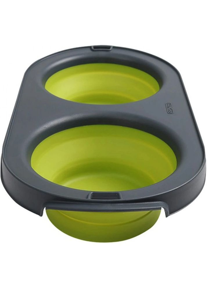 Двойная миска Collapsible/Expandable Pet Feeder 1.2л, для собак, зеленая Dexas (364488939)