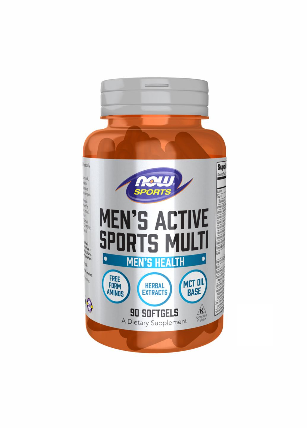 Добавка для чоловіків Men's Active Sports Multi 90 софт гелевих капсул для сили та витривалості Now Foods (367958368)