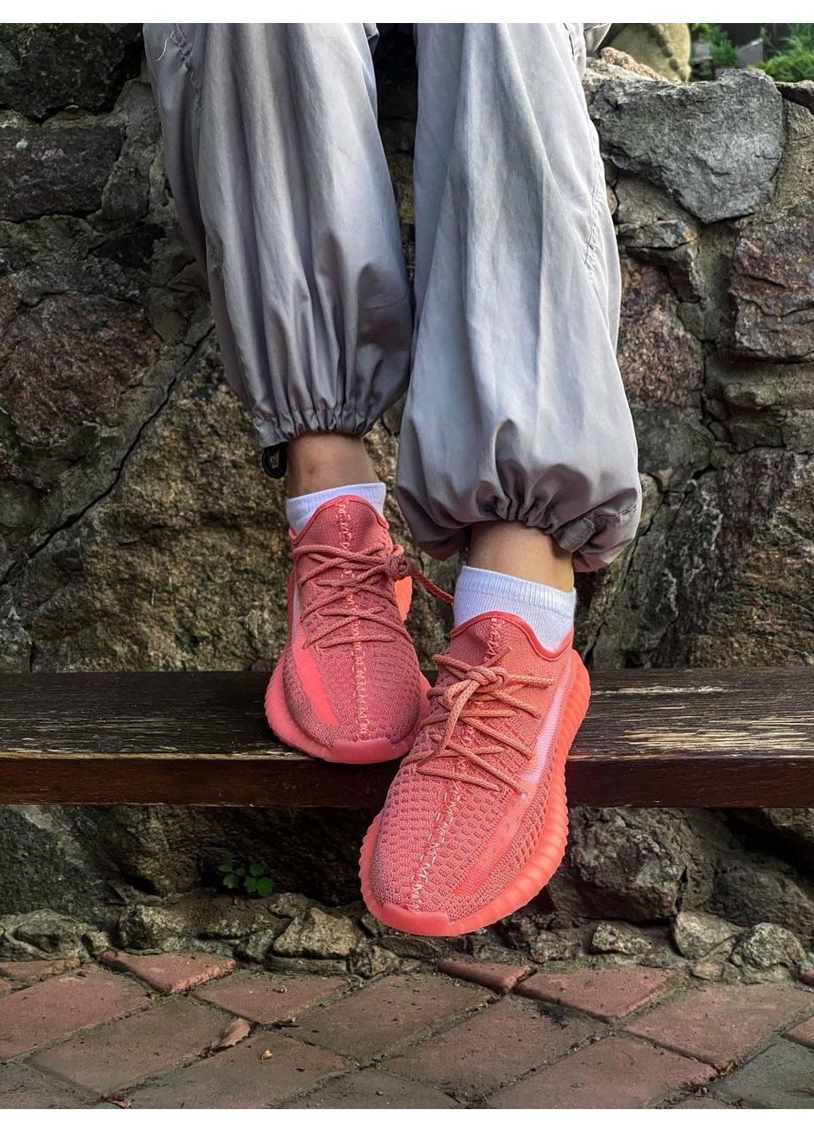 Рожеві Осінні кросівки чоловічі adidas yeezy boost 350 coral адідас ізі буст No Brand