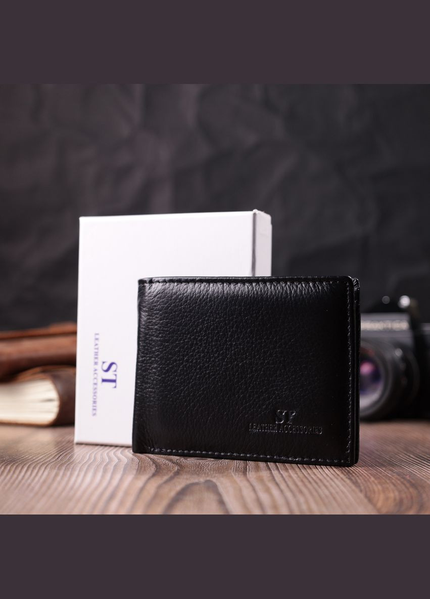 Портмоне для документов мужское из натуральной кожи 22482 Черный st leather (306881679)