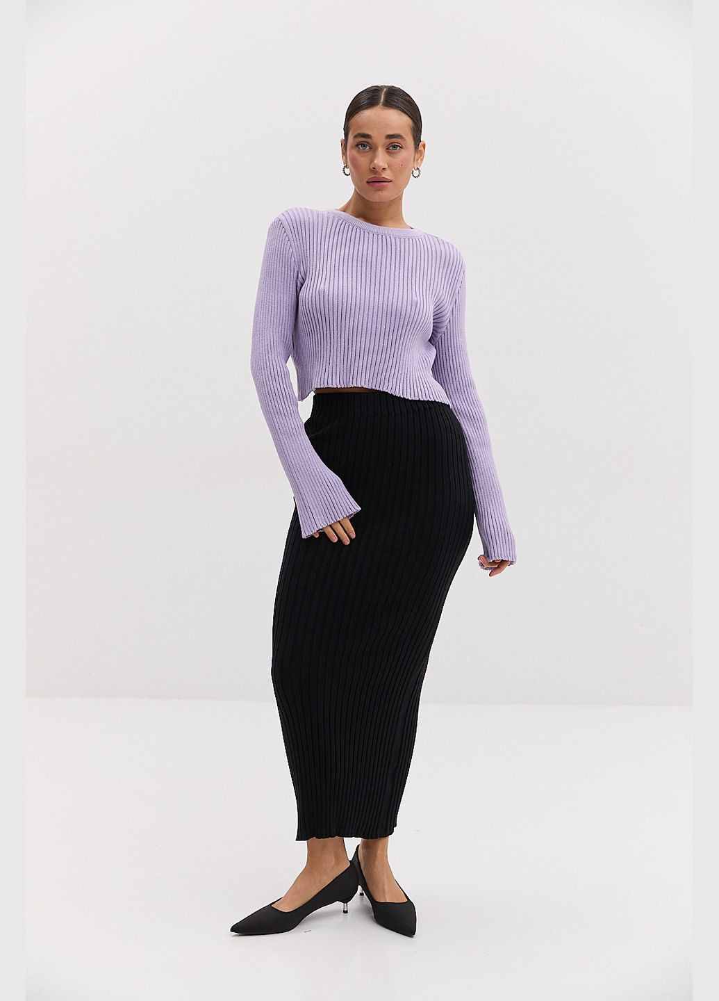 Вязаная женская кофта укороченная светло-молочного цвета Arjen (317233816)