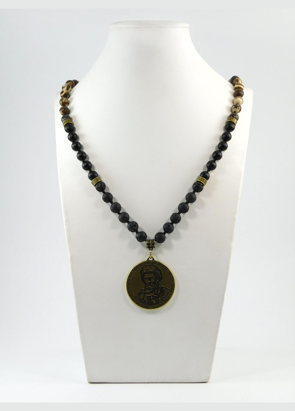 Намисто "Шевченкова гордість" Лава, Шунгіт, Яшма Fursa fashion (322316287)