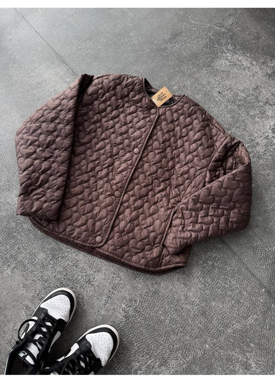 Коричневая зимняя 💕 куртка "серденька" из плащевки лаке – легкость, тепло и нежность 💕ознакомьтесь с размерной сеткой DK/DL Мода без кордонів