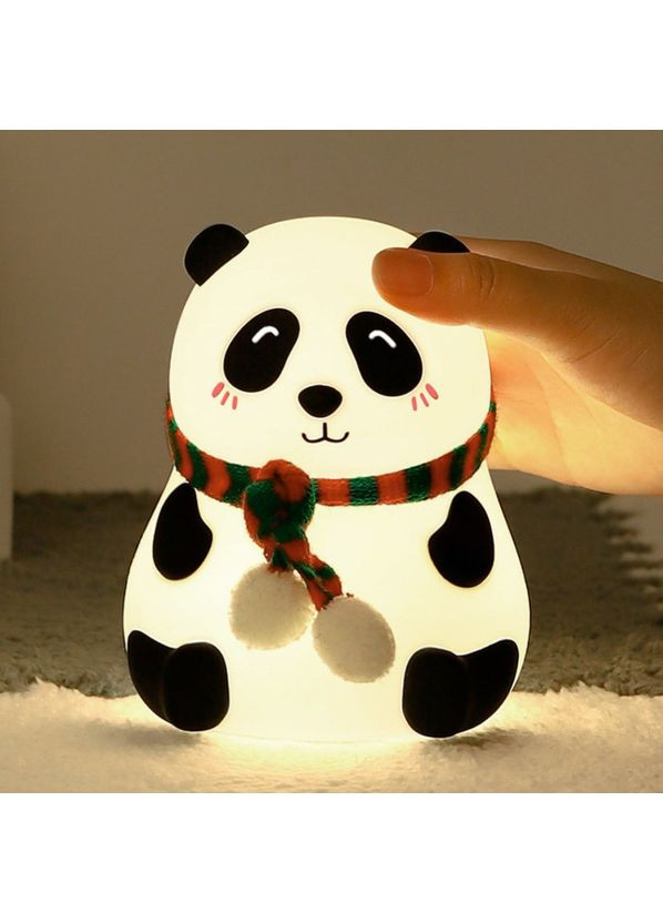 Дитячий настільний нічник-світильник на акумуляторі Панда, м'який силіконовий світильник No Brand (362452922)