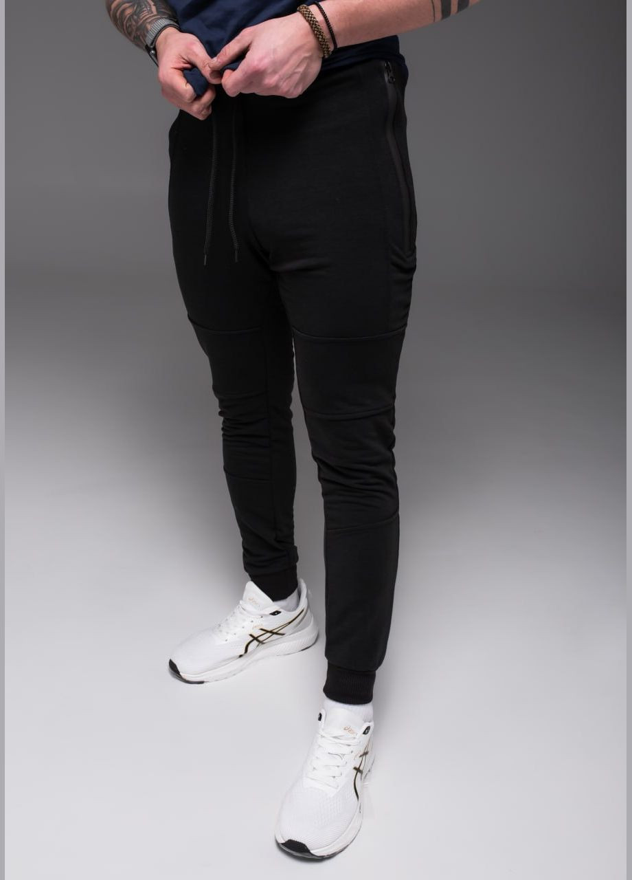Черные спортивные, повседневный демисезонные зауженные брюки Vakko