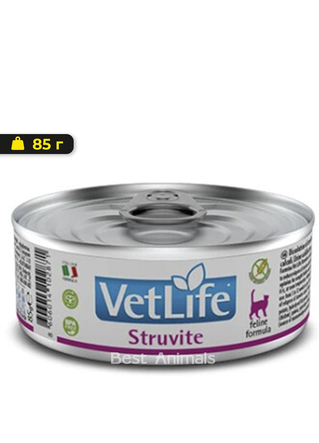Ветеринарна дієта для котів Фарміна Vet Life Struvite вологий корм при сечокам'яній хворобі консерва 85 г 1 шт (8606014102871) Farmina (362701095)