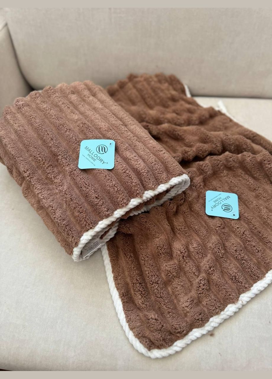 Набор из 2 полотенец гигроскопичное для тела микрофибра Шоколадный (П4Кrushnuk003-01) No Brand комбинированный